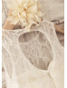 Ivory Lace Keyhole Back Country Maxi Flower Girl Dress